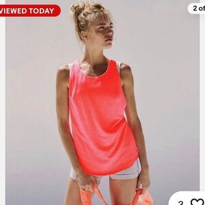 Free People Neon Coral Racerback Tank